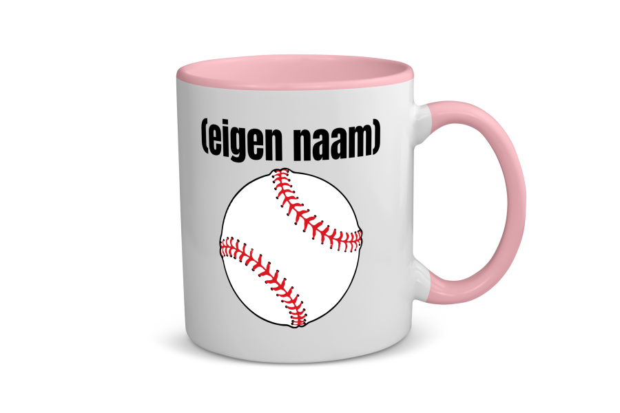 honkbal met eigen naam Koffiemok - Theemok