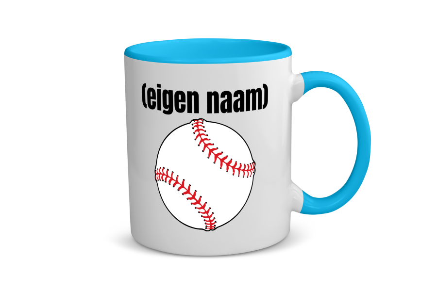 honkbal met eigen naam Koffiemok - Theemok