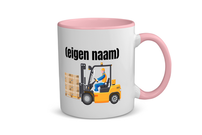 heftruck met pallet met eigen naam Koffiemok - Theemok