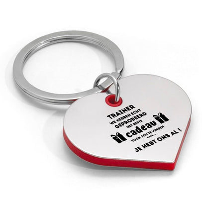 trainer we hebben echt geprobeerd het beste cadeau voor jou te vinden sleutelhanger hartvorm