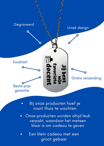 jij bent mijn favoriete docent ketting