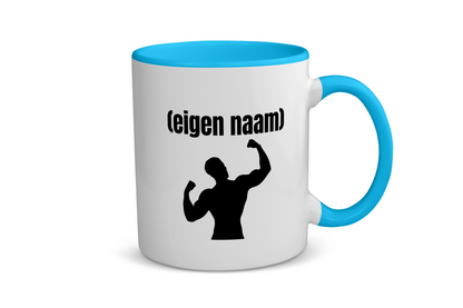 fitness man met eigen naam Koffiemok - Theemok