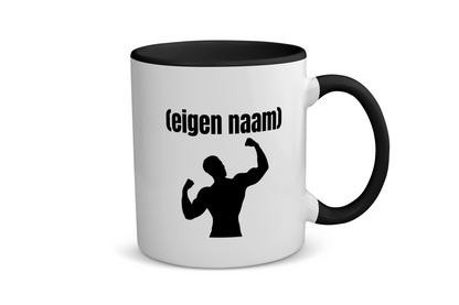 fitness man met eigen naam Koffiemok - Theemok