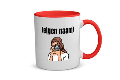 fotograaf vrouw met eigen naam Koffiemok - Theemok