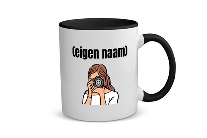 fotograaf vrouw met eigen naam Koffiemok - Theemok