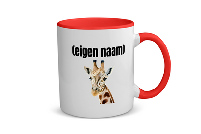 giraffe met eigen naam Koffiemok - Theemok