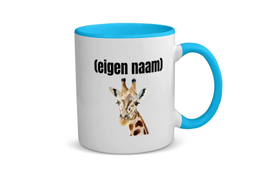 giraffe met eigen naam Koffiemok - Theemok