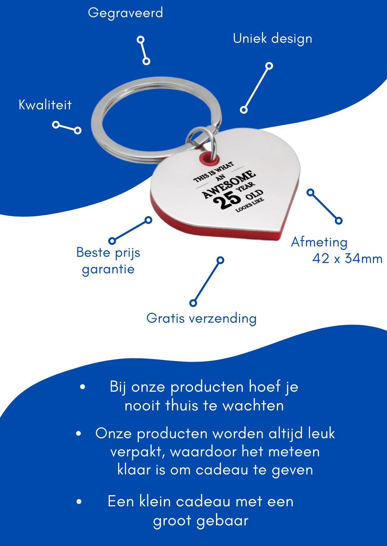 dit is hoe een geweldige 25 jarige eruit ziet sleutelhanger hartvorm