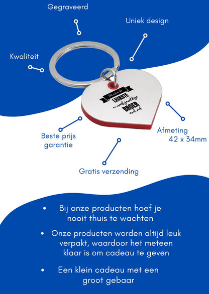 dit is hoe de leukste en meest geweldige broer eruit ziet sleutelhanger hartvorm