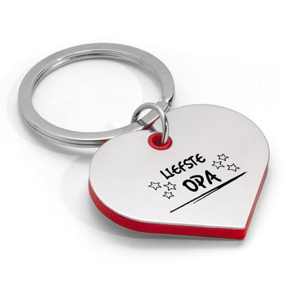 liefste opa sleutelhanger hartvorm