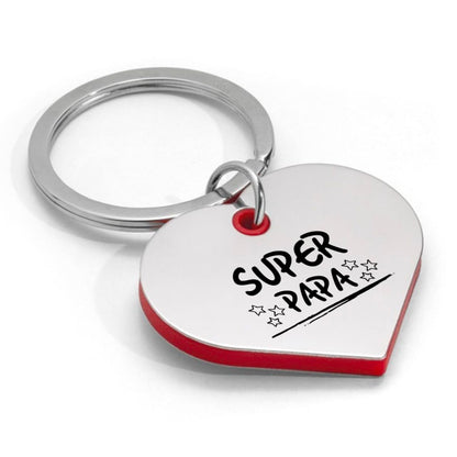 super papa sleutelhanger hartvorm
