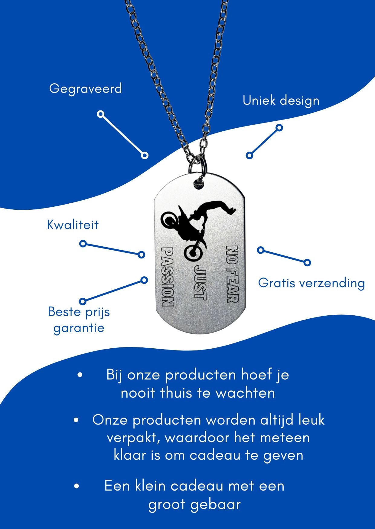 geen angst gewoon een passie ketting