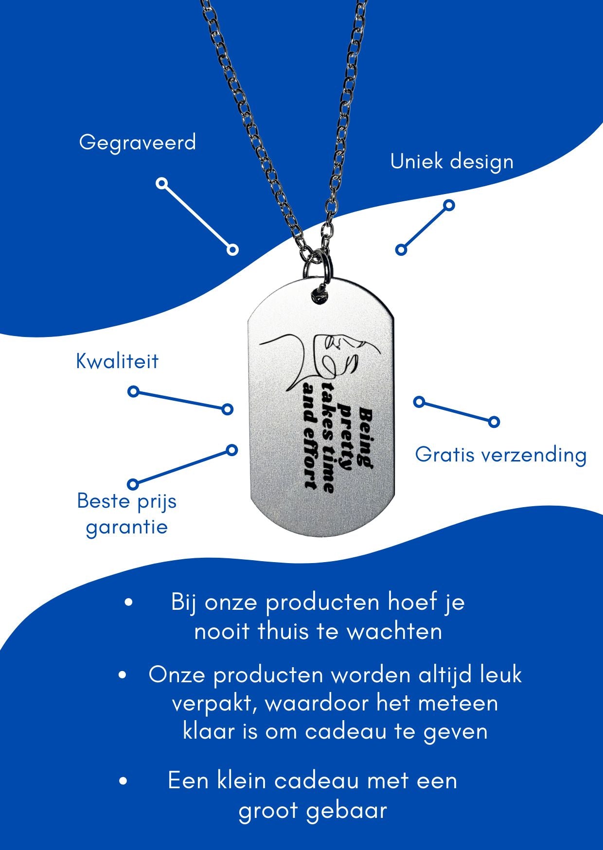 mooi zijn kost tijd en moeite ketting