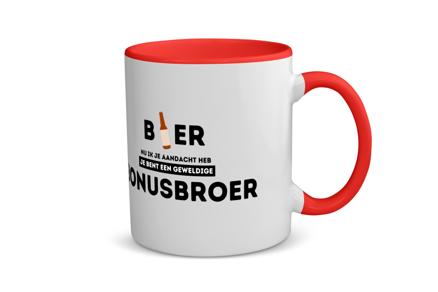 bier, nu ik je aandacht heb je bent een geweldige bonusbroer Koffiemok - Theemok