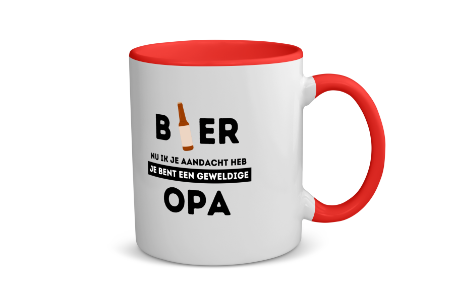 bier, nu ik je aandacht heb je bent een geweldige opa Koffiemok - Theemok