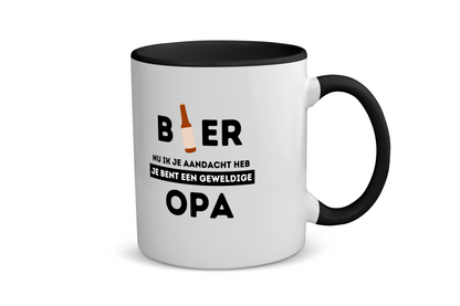 bier, nu ik je aandacht heb je bent een geweldige opa Koffiemok - Theemok