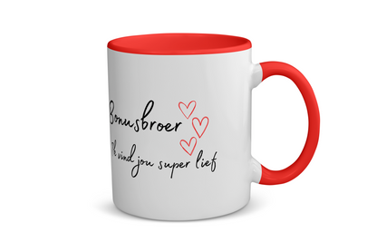 bonusbroer ik vind jou super lief Koffiemok - Theemok