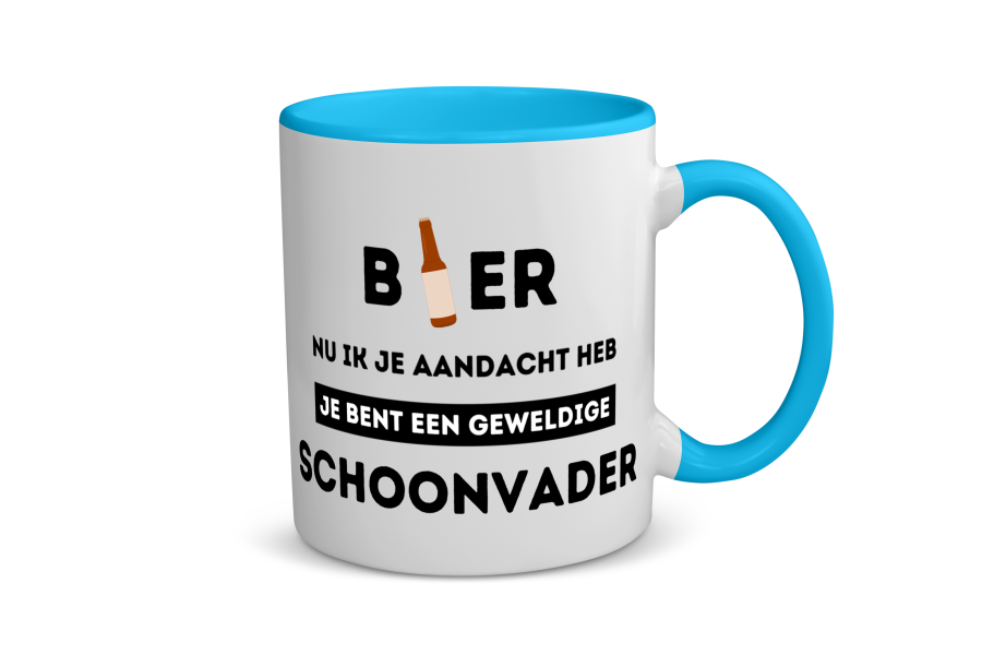 bier, nu ik je aandacht heb je bent een geweldige schoonvader Koffiemok - Theemok