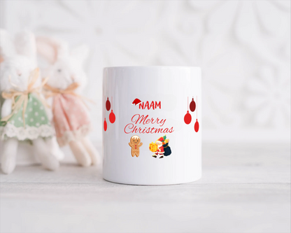 kerst mok merry christmas met eigen naam Spaarpot