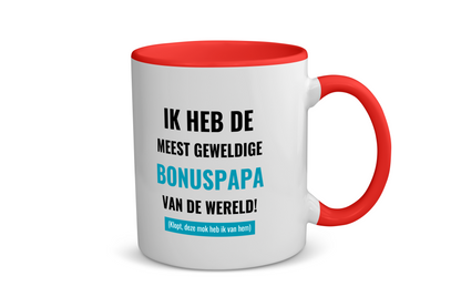 ik heb de meest geweldige bonuspapa van wereld (klopt, deze mok heb ik van hem) Koffiemok - Theemok