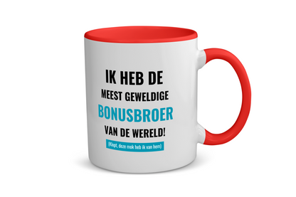 ik heb de meest geweldige bonusbroer van wereld (klopt, deze mok heb ik van hem) Koffiemok - Theemok