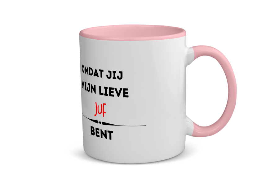 omdat jij mijn lieve juf bent Koffiemok - Theemok