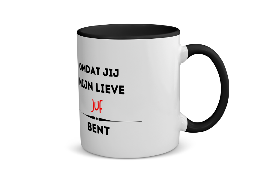 omdat jij mijn lieve juf bent Koffiemok - Theemok