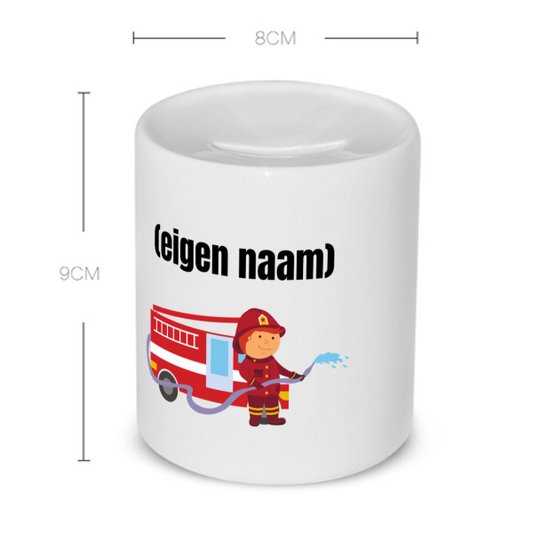brandweerman met brandweerwagen Spaarpot