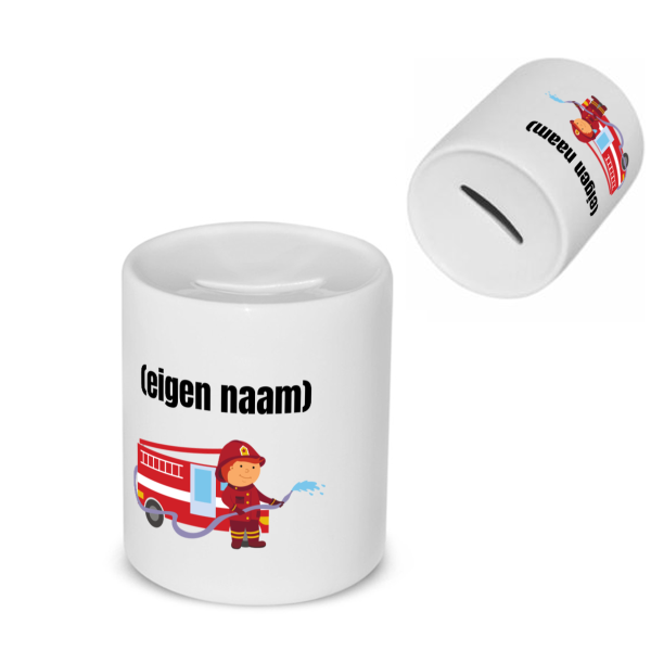brandweerman met brandweerwagen Spaarpot