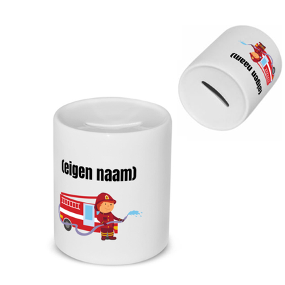 brandweerman met brandweerwagen Spaarpot