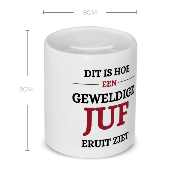 geweldige juf eruit ziet Spaarpot