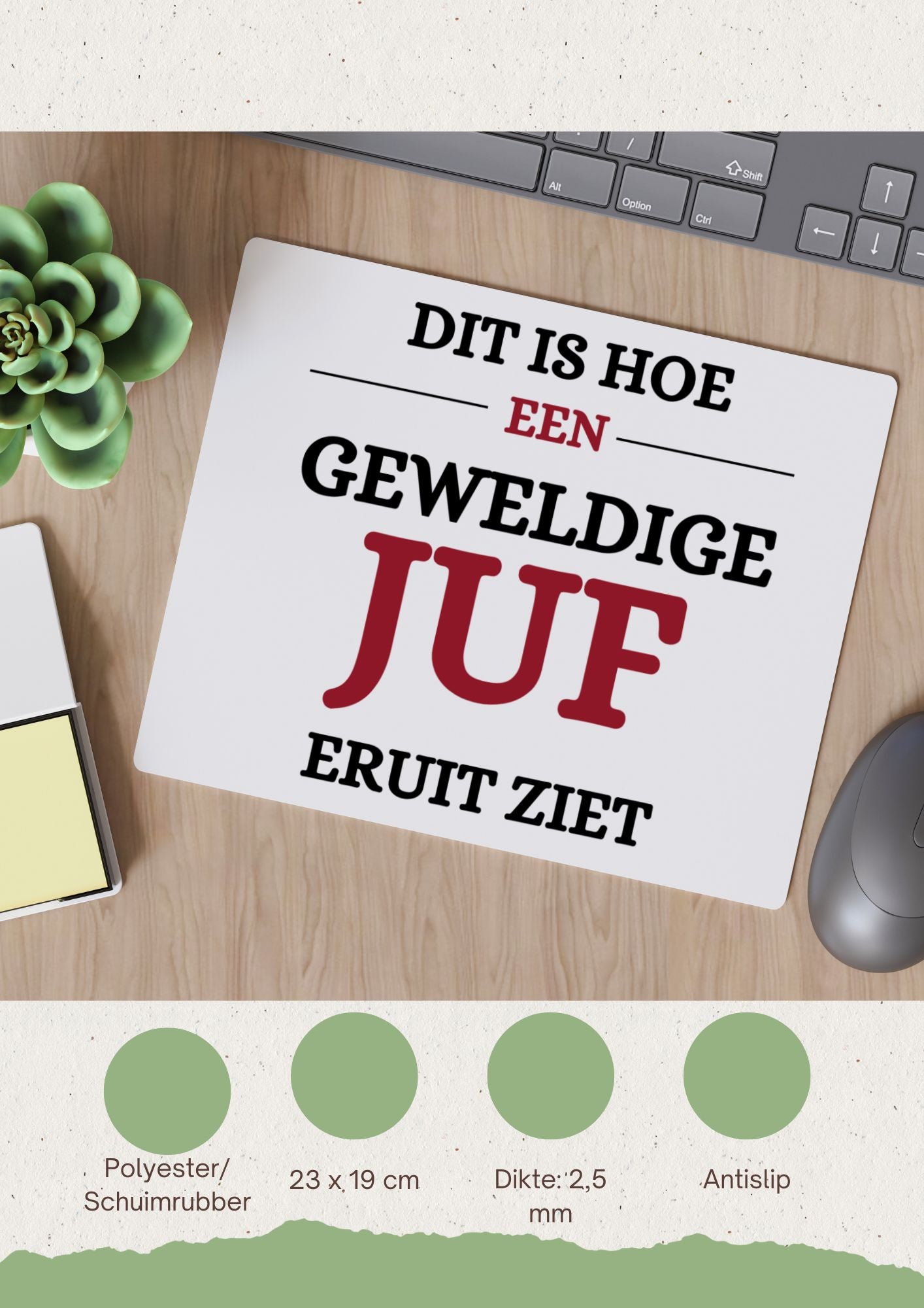 geweldige juf eruit ziet Muismat