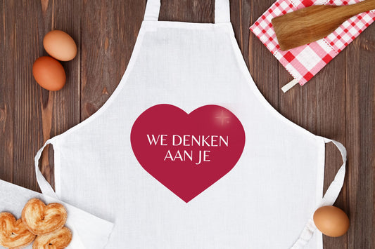 we denken aan je hartje Keukenschort