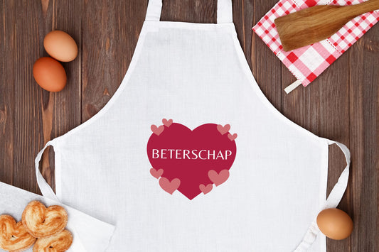 beterschap hartje en kleine hartjes Keukenschort