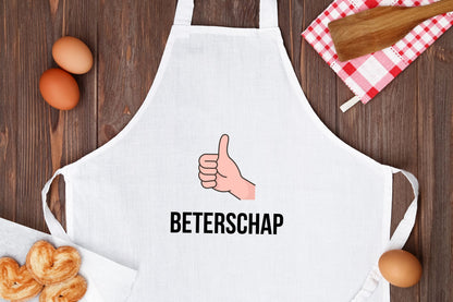 beterschap duimpje omhoog Keukenschort