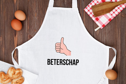 beterschap duimpje omhoog Keukenschort