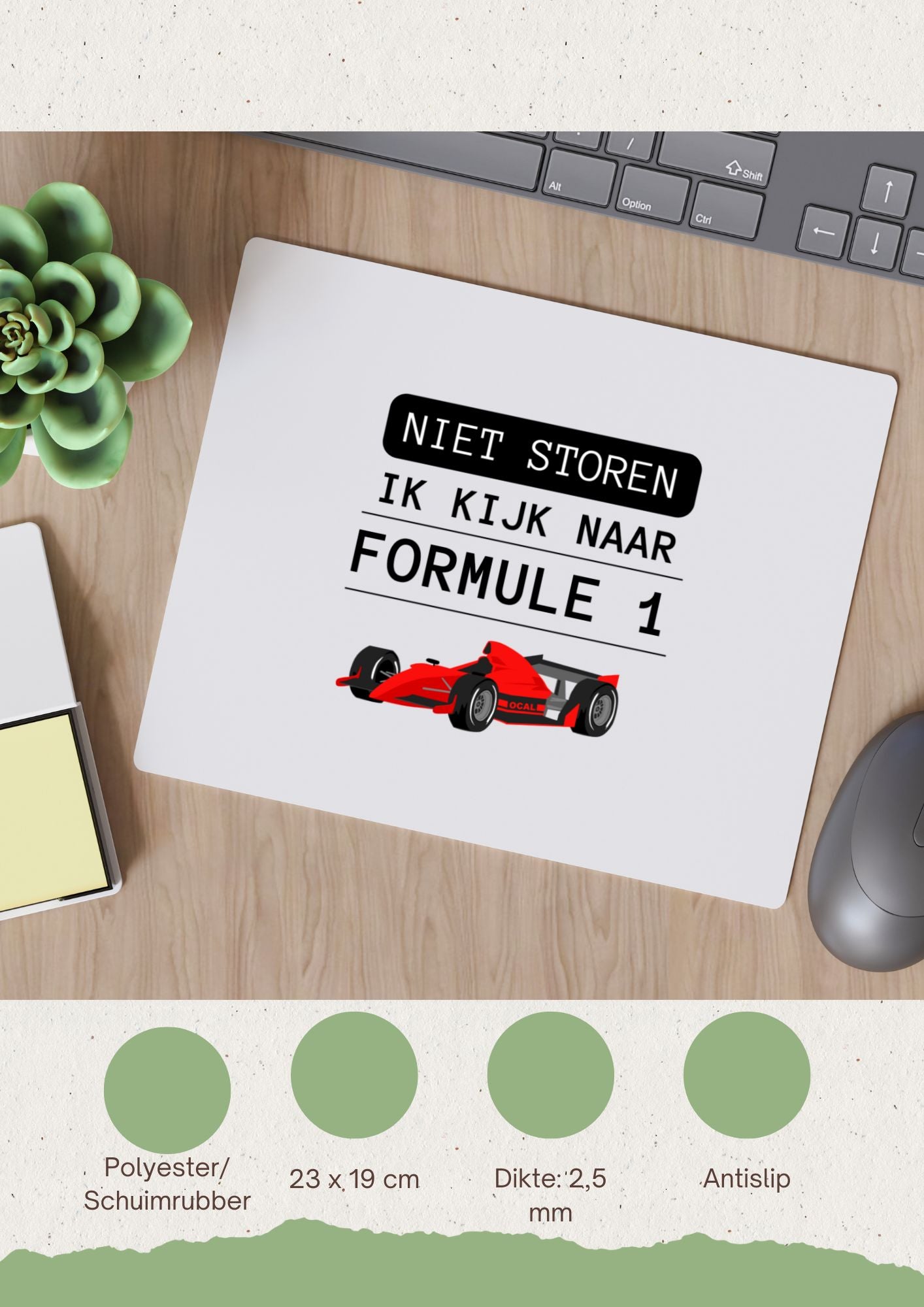 niet storen ik kijk naar formule 1 Muismat