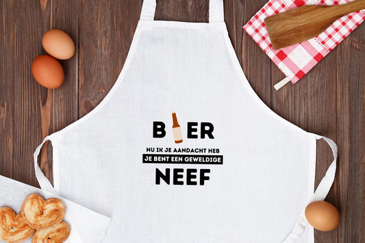 bier, nu ik je aandacht heb je bent een geweldige neef Keukenschort