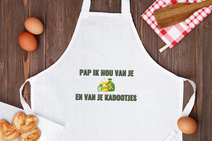 pap ik hou van je en van je kadootjes Keukenschort