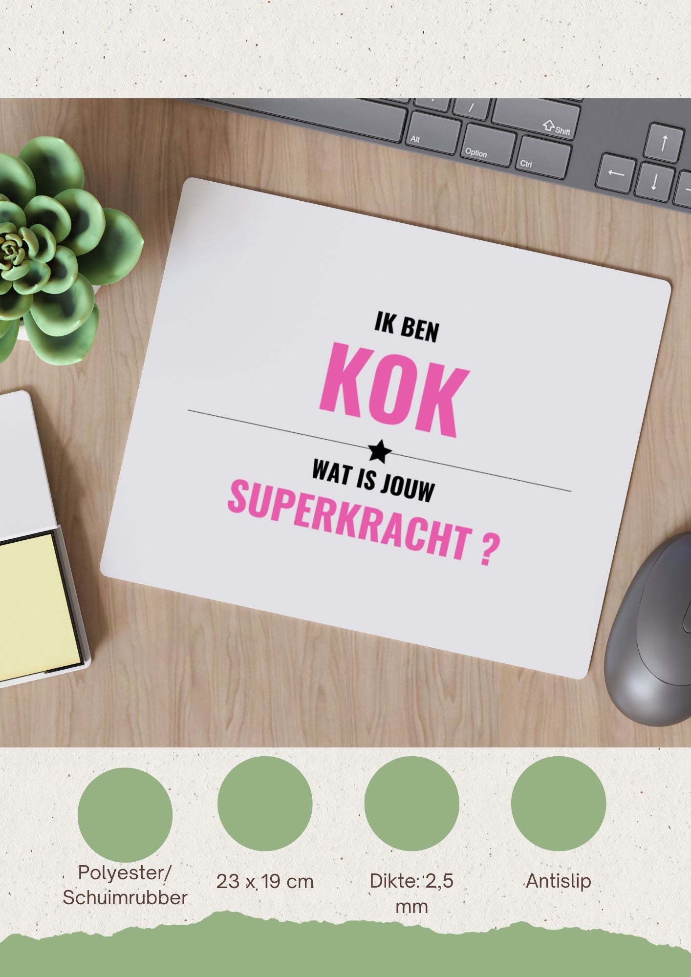 ik ben kok wat is jouw superkracht? Muismat