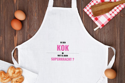 ik ben kok wat is jouw superkracht? Keukenschort