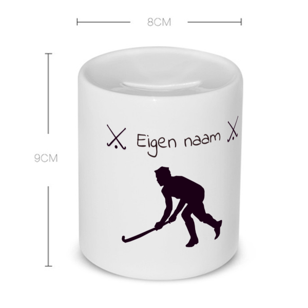 hockey mok met eigen naam - Spaarpot