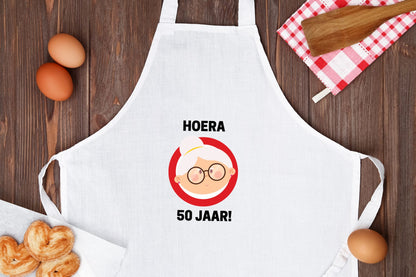 hoera 50 jaar! vrouw Keukenschort