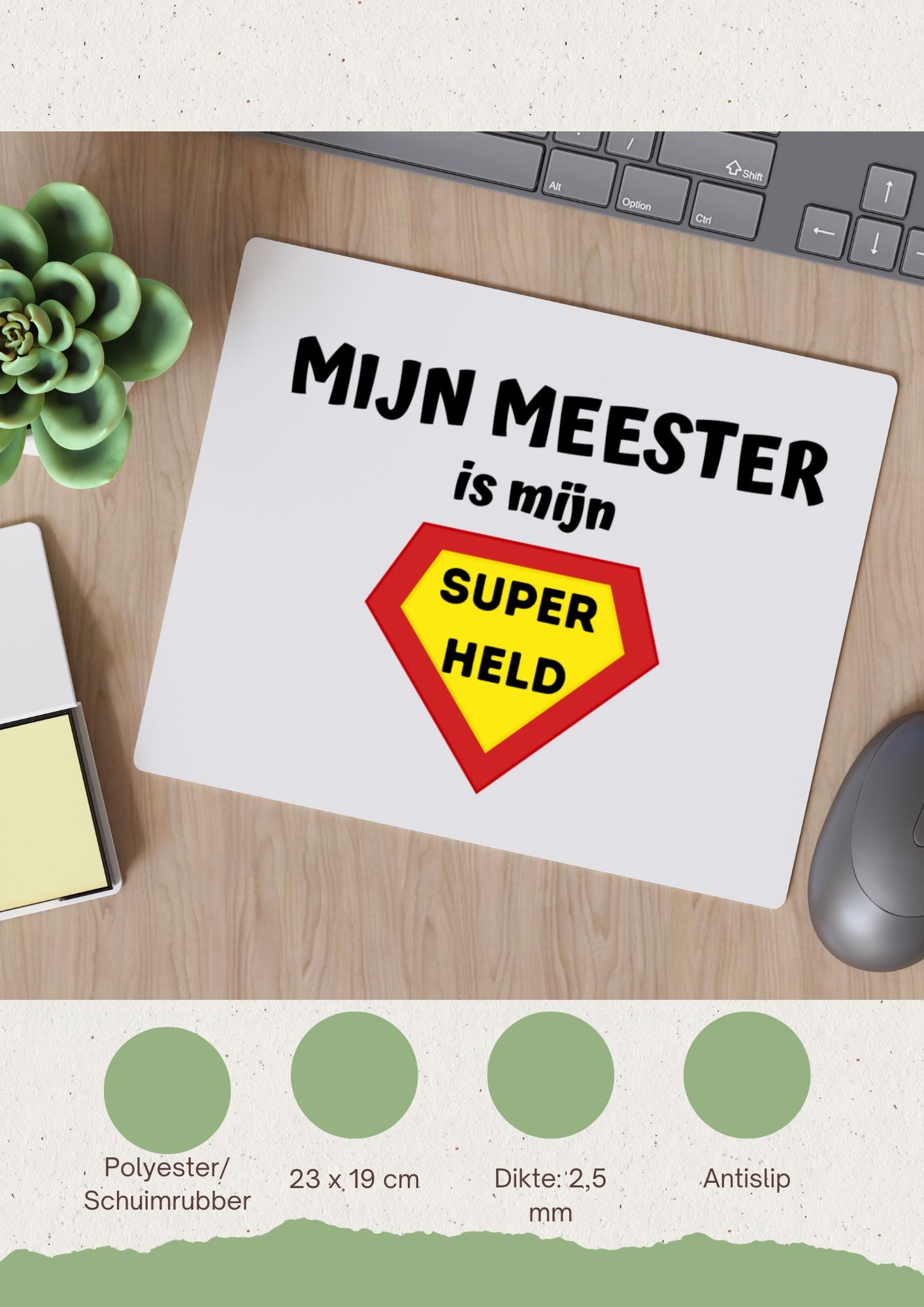 mijn meester is mijn superheld Muismat