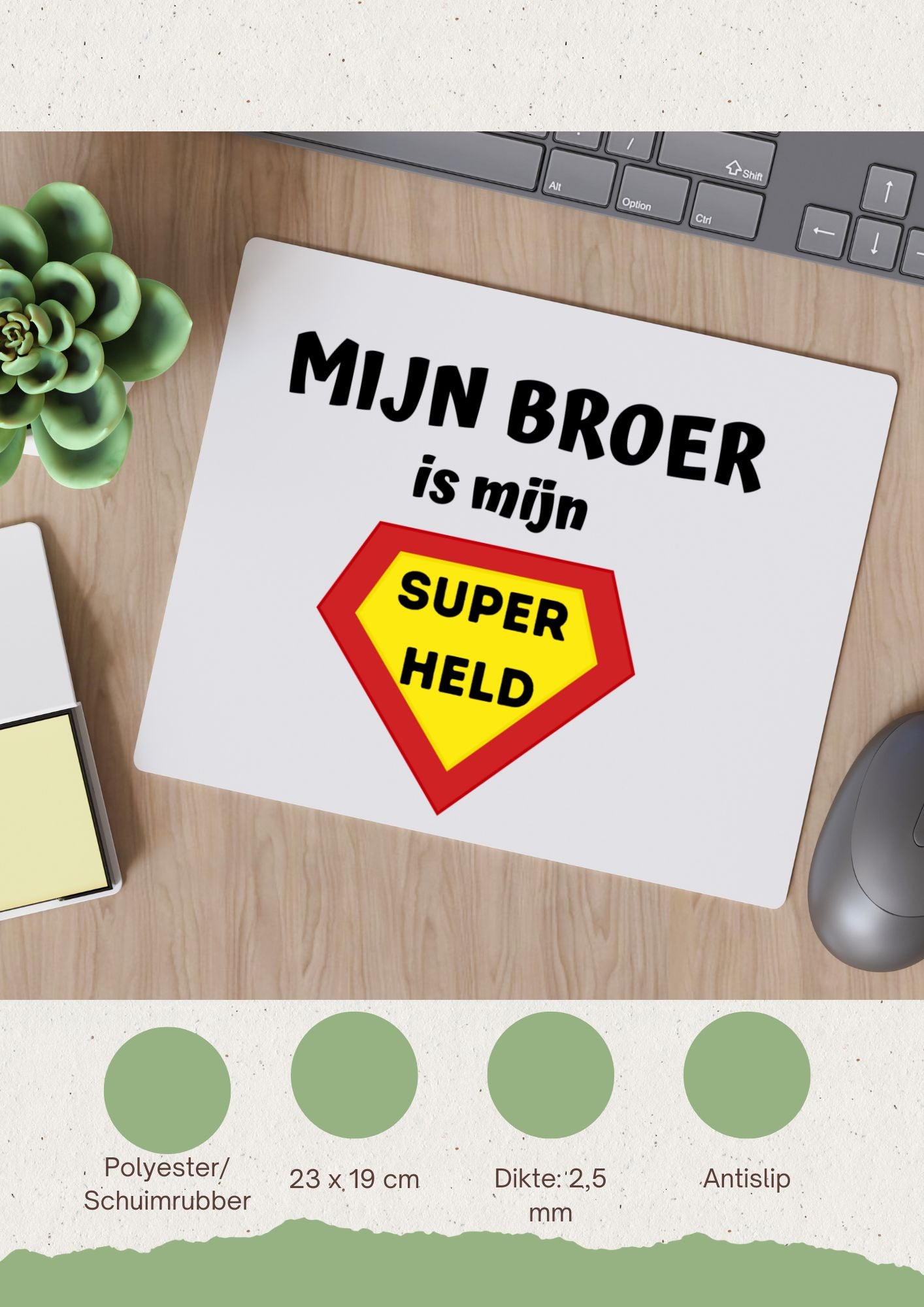 mijn broer is mijn superheld Muismat