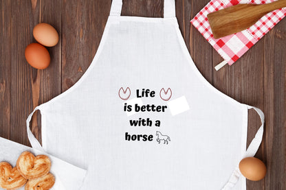 life is better with a horse Keukenschort