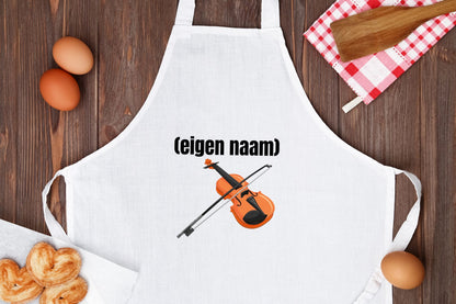 viool met eigen naam Keukenschort