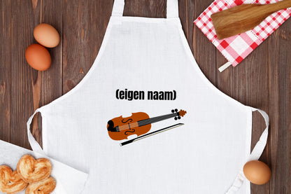 viool met eigen naam Keukenschort