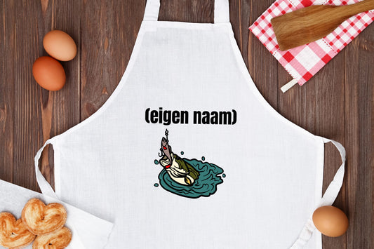 vis met eigen naam Keukenschort