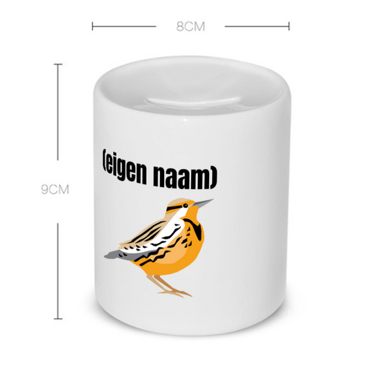 oranje mus met eigen naam Spaarpot